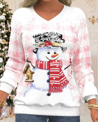 Pullover mit Schneemann-Print