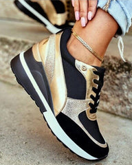 Paljetter plattform wedge sneakers