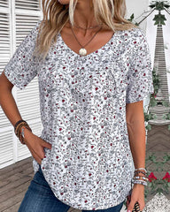 Rüschenbluse mit Blumenmuster