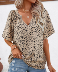 Bluse mit V-Ausschnitt und Blumenmuster