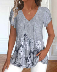 Bluse mit kurzen Ärmeln und Aufdruck