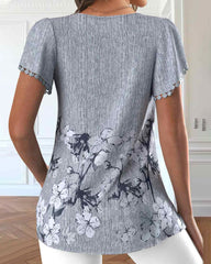 Bluse mit kurzen Ärmeln und Aufdruck