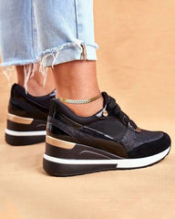 Paljetter plattform wedge sneakers