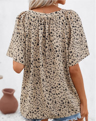 Bluse mit V-Ausschnitt und Blumenmuster