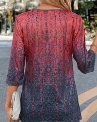 Bluse mit Ombre-Print und Knöpfen