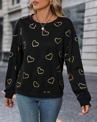 Schlichtes Sweatshirt mit Herzprint