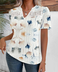 Elegantes Top mit Ginkgoblatt-Print