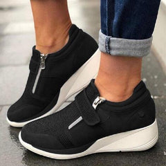 Plateau-Sneaker mit Reißverschluss für Damen 