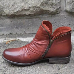 Damen-Retro-Stiefel mit Reißverschluss