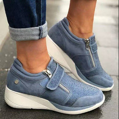 Plateau-Sneaker mit Reißverschluss für Damen 