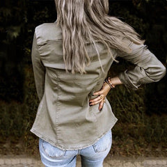 Lockere Jeansjacke mit Kapuze für Damen