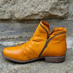 Damen-Retro-Stiefel mit Reißverschluss