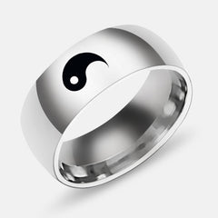 Antonios Yin Yang rostfritt stål ring män