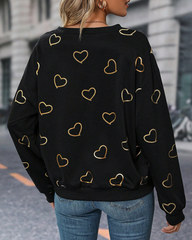 Schlichtes Sweatshirt mit Herzprint