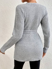 Alice – Einfarbiger Cardigan mit Wickelkragen und Gürtel